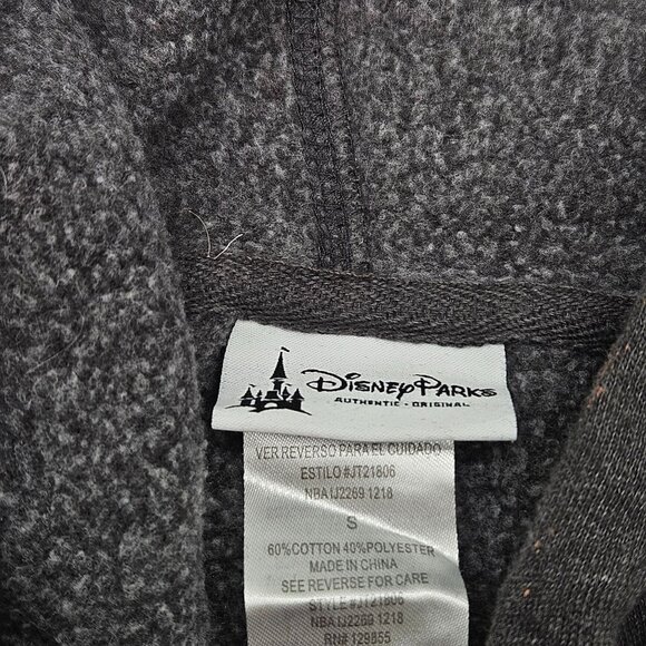 Disney Parks Gray Hoodie Rhinestone Castle & Mickey Silhouette Small - Picture 3 of 6